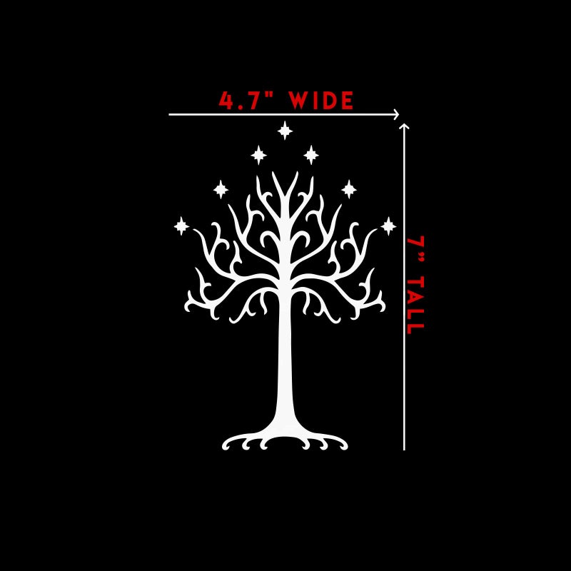Bargain Max Decals Rings Lord White Tree Sticker Decal Notebook Car Laptop 4" x 7" (White) - Image 4